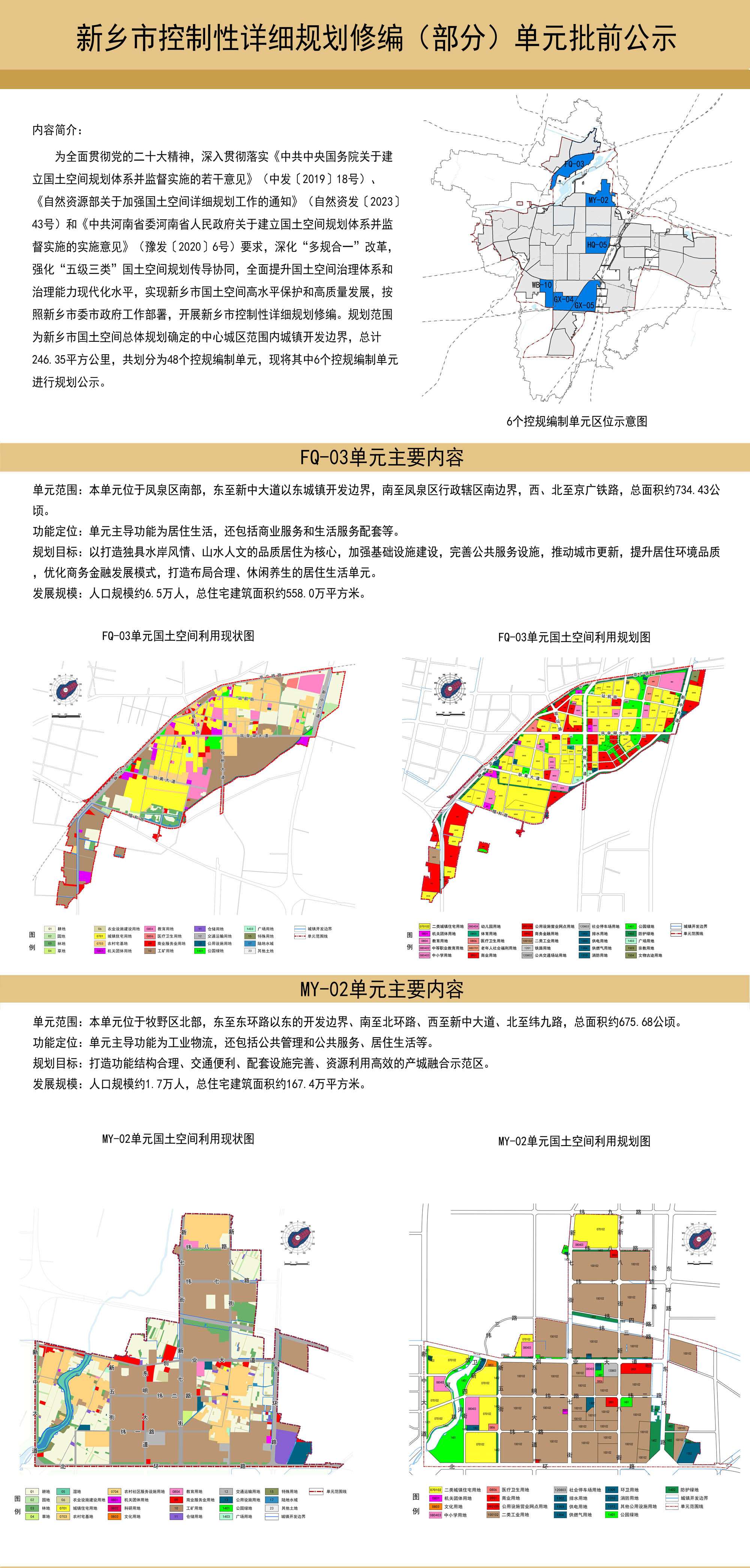 新乡市控制性详细规划修编FQ-03等(部分)单元批前公示_新乡市政务公开网